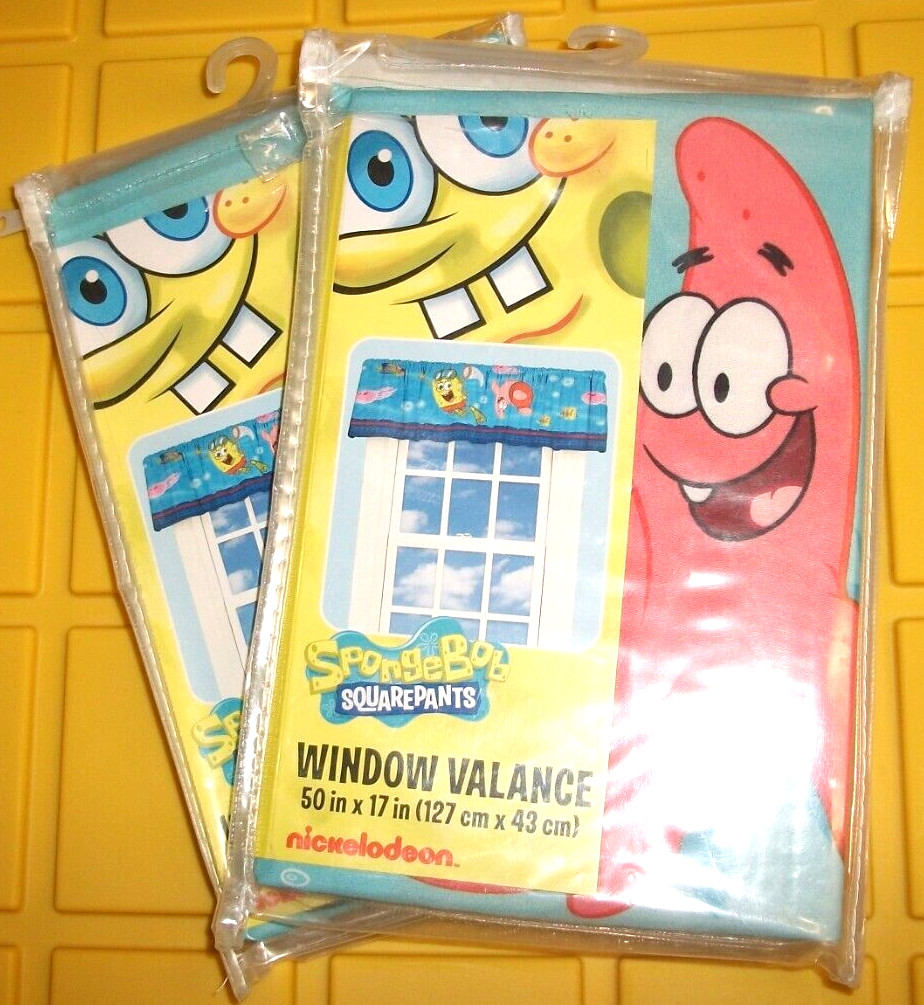 Nickelodeon SpongeBob SquarePants Window Valance Blue 50x17in. New
