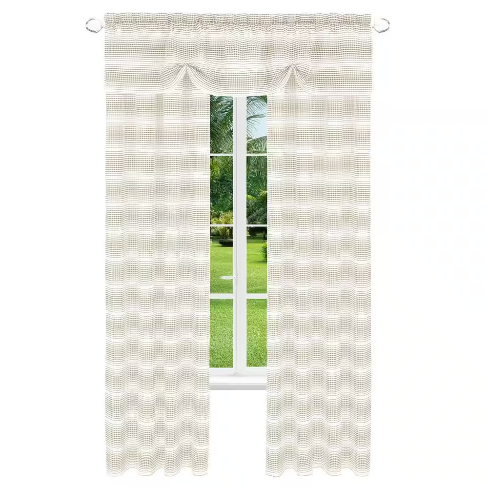 Gramercy Taupe Polyester Gradient Stripe 42In. W X 84In. L Rod Pocket Indoor Lig