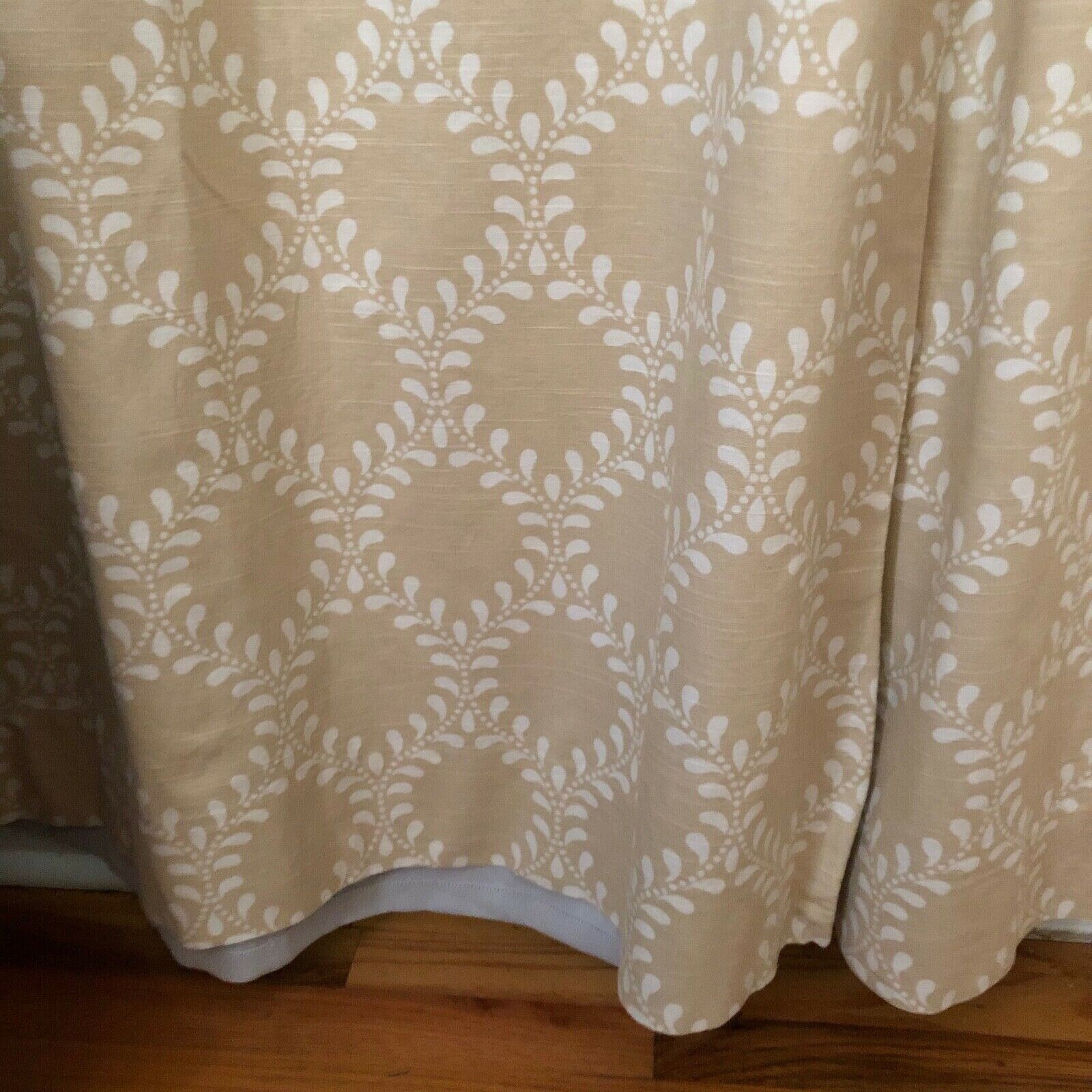 Pottery Barn Evelyn Vine Drapes Set 2 Khaki 44x 84 Curtains Pair Blackout More+