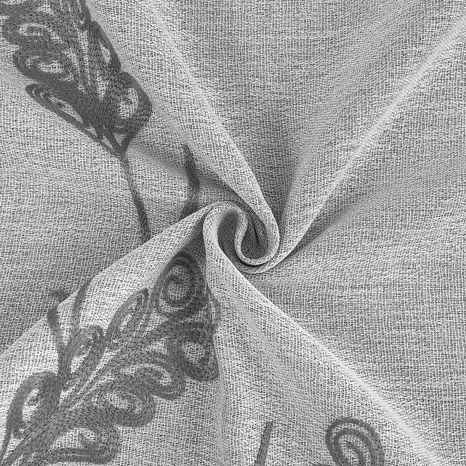 Melodieux Wheat Embroidery Linen Textured Curtains For Living Room Bedroom