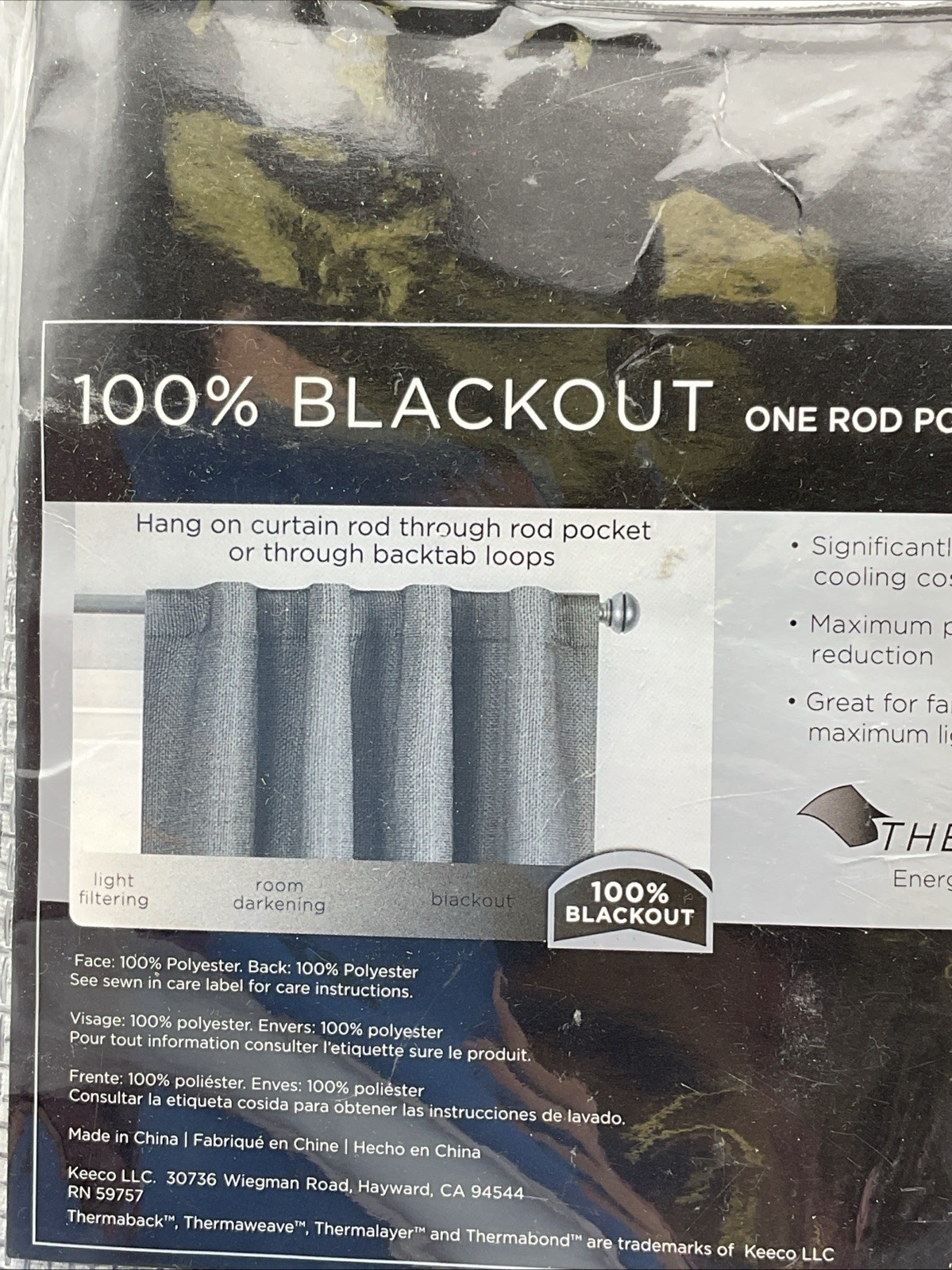 Eclipse 100% Blackout 40x84in Walden Grey One Rod Pocket Tab Panel