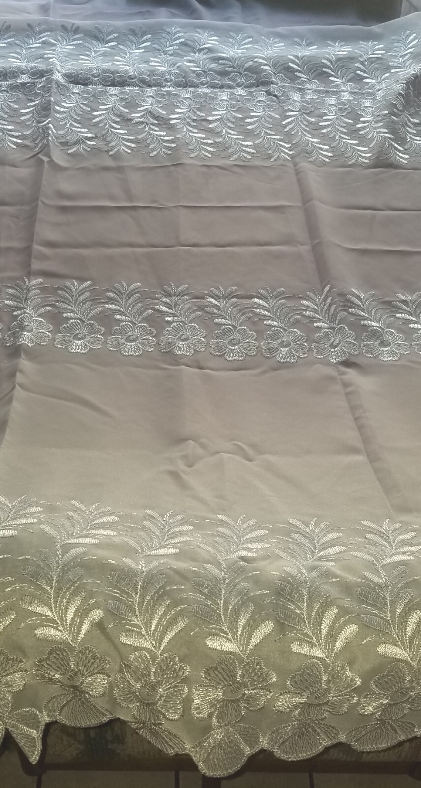 Pair VINTAGE JC Penny JCP Home Sheer Lace Cool White 56″ x 84″ Panels Shari NEW