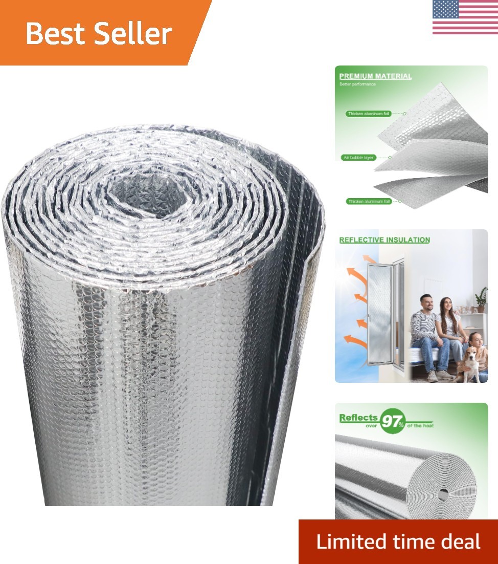 Winter & Summer Window Insulation Kit: 48” x 10ft Reflective Heat Barrier