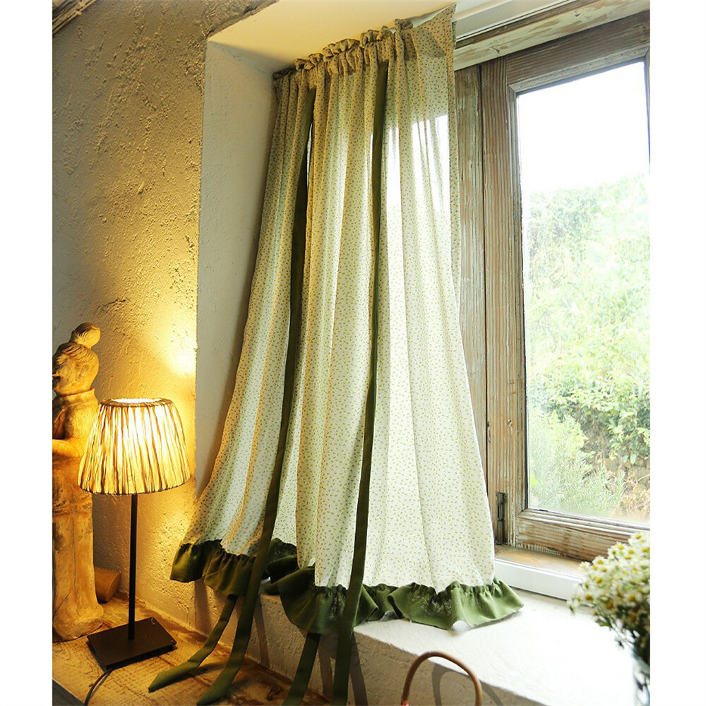 Bohemian Short Curtain Tie-Up Print Window Cafe Cabinet Drape Valance Home Decor
