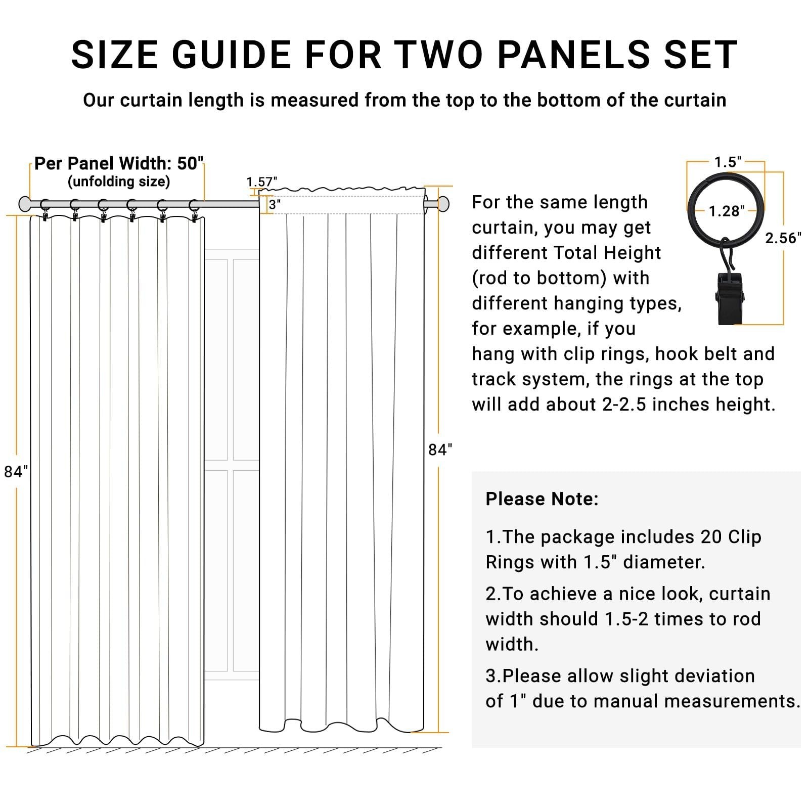 100% Blackout Shield Linen Blackout Curtains 120 Inches (10 ft) Long 2 Panels…