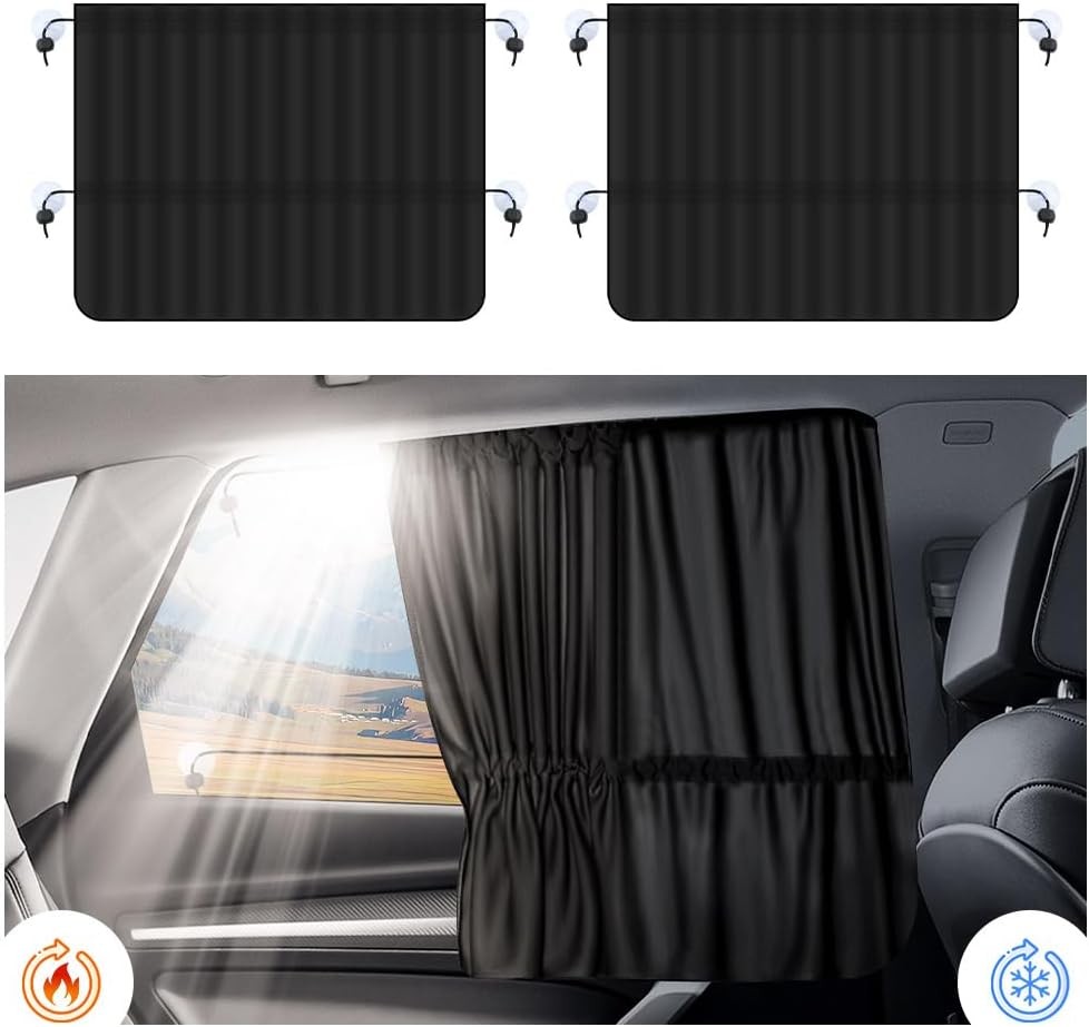 2PCS Car Window Sun Shades Suction Cup Side Window Cover Privacy UV Block