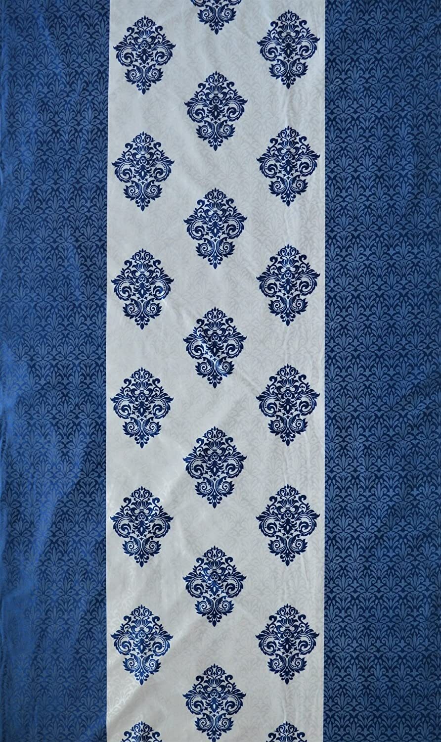2 Piece Premium Eyelet Polyester Door Curtains 7Ft – Blue (Ca)