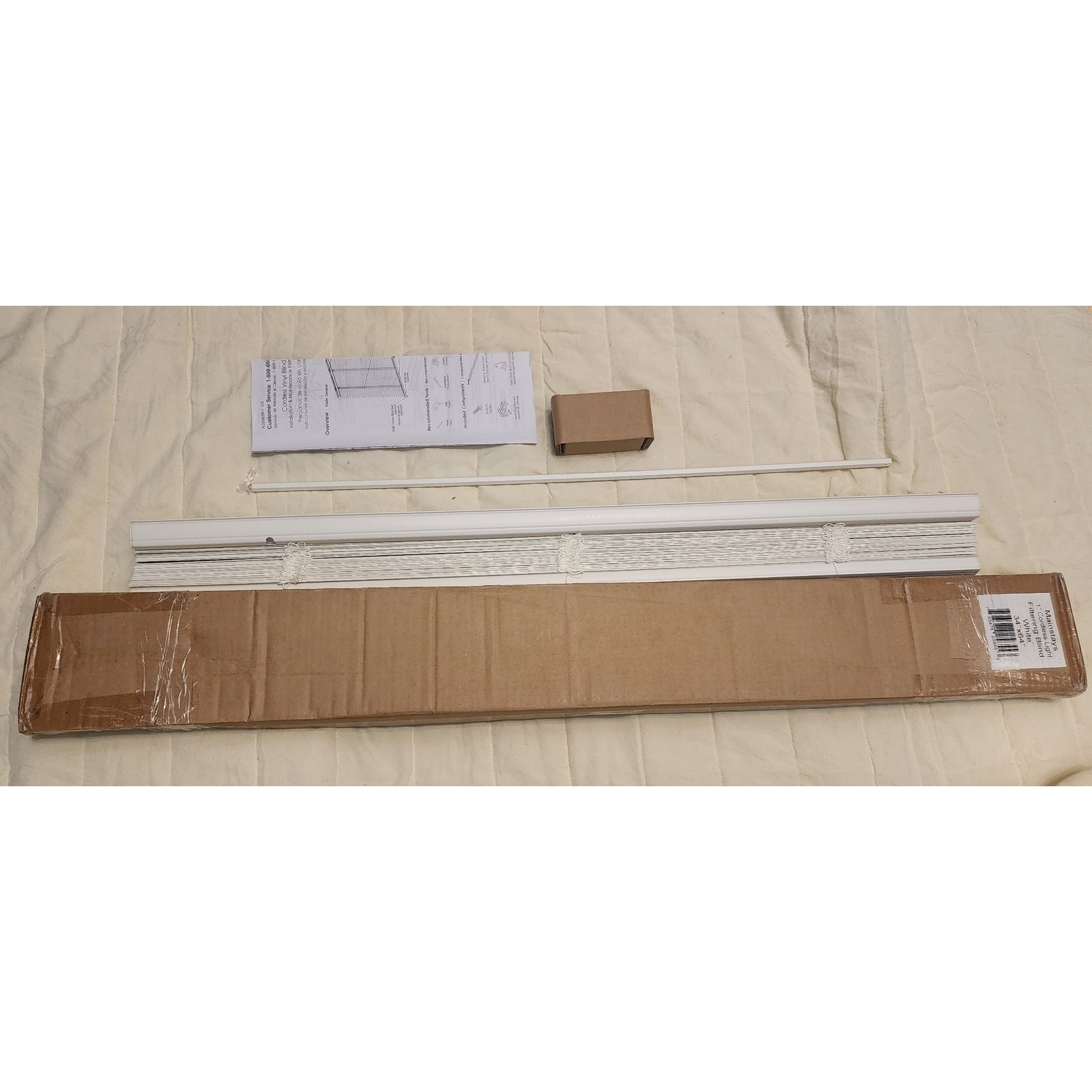 Mainstays 1″ Cordless Vinyl Light Filtering Mini Blinds, White, 34″ W x 64″ L