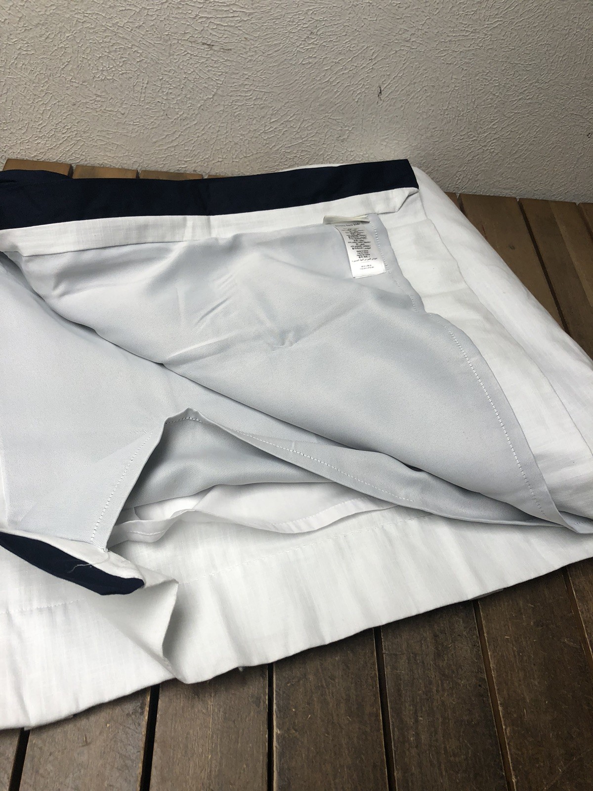 Pottery Barn Kids White Blue Border Blackout Curtain 1 Panel 44×84″ NWOT