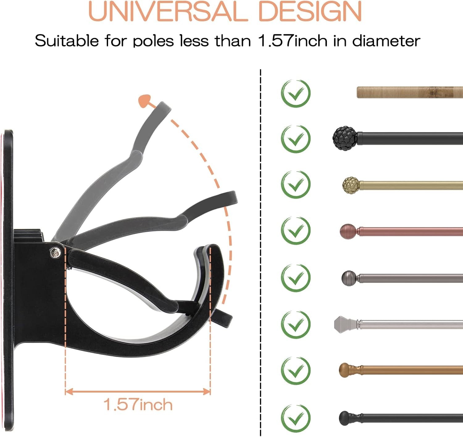 Versatile 6-Pack Self-Adhesive Curtain Holders – Perfect for Home and Office