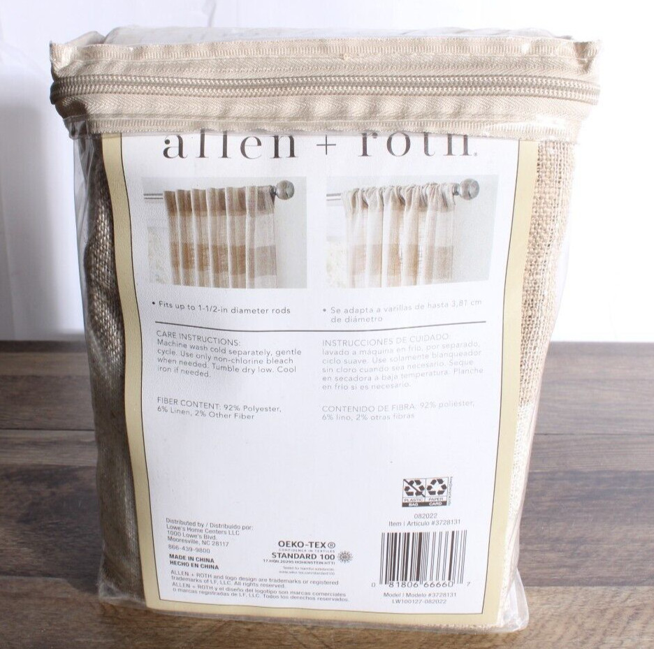 Allen + Roth Light Filtering Hess Rod Pocket Back Tab Panel Buffalo Plaid 84″
