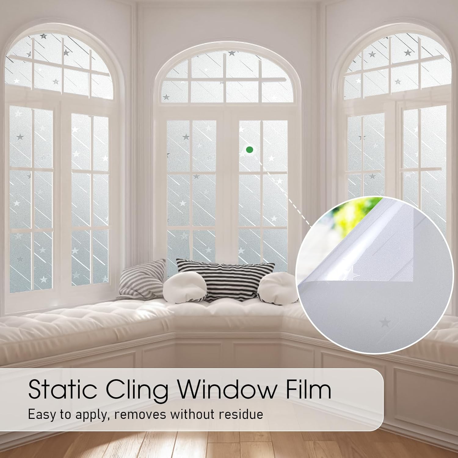 Frosted Glass Opaque Removable Static Cling UV Blocking Privacy Window Film