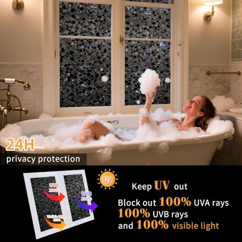 Total Blackout Window Film 17.5 x 78.7 Inch Pebble Pattern – Total Black