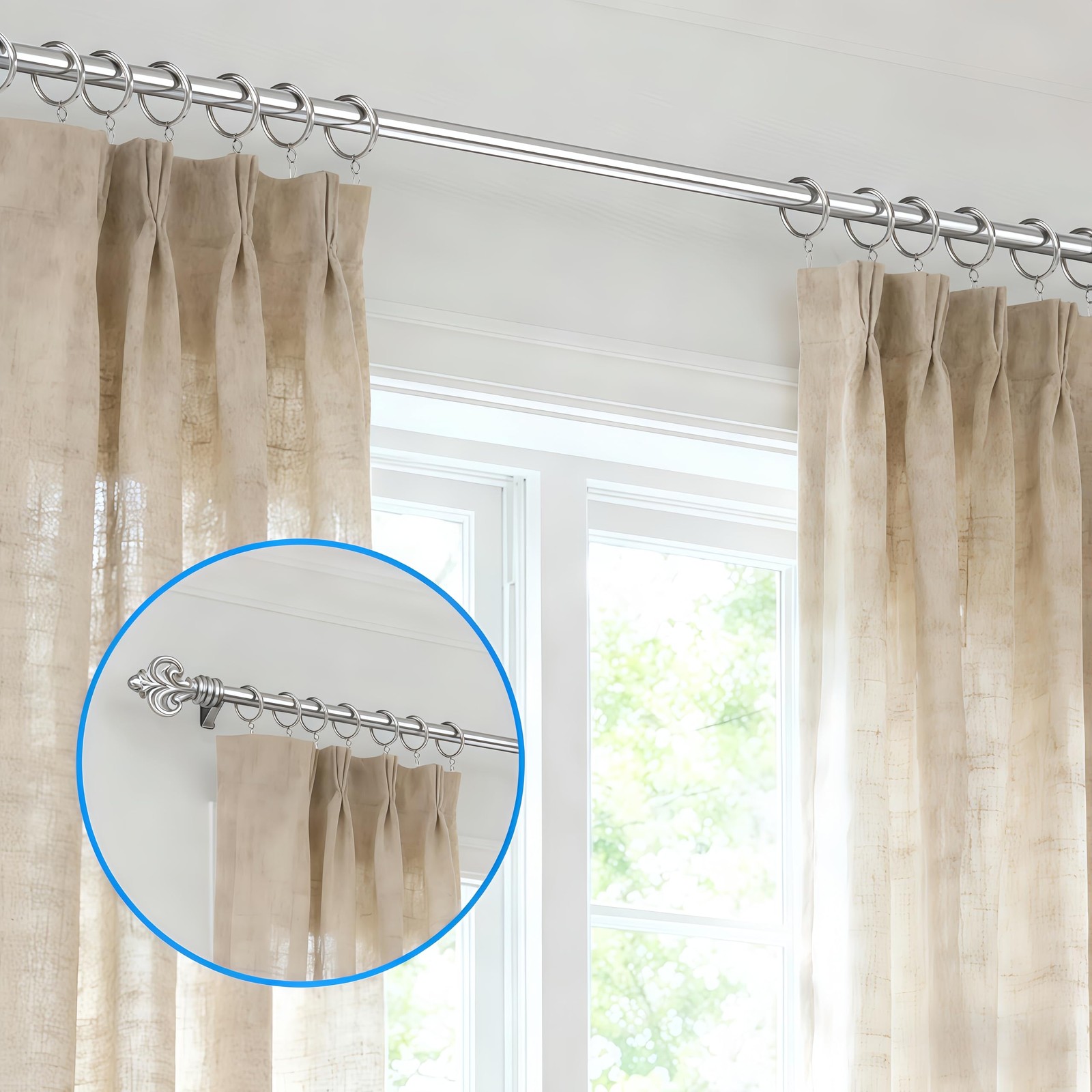 40 Pack 1.5 Inch Half-Round Satin Nickel Curtain Eyelets – Heavy Duty Iron, R…