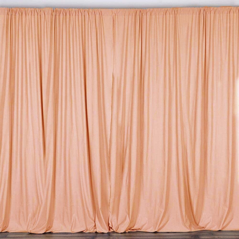 2 pcs 10 feet x 10 feet Polyester Backdrop Drape Curtains Panels – PEACH