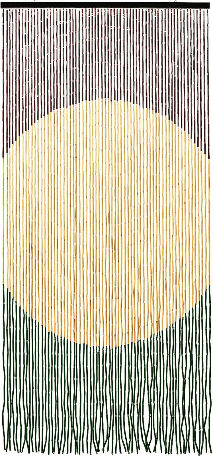 Handmade Bamboo Beaded Curtain for Doorways 65 Strands 35.5″ X 75″ Boho Door Cur
