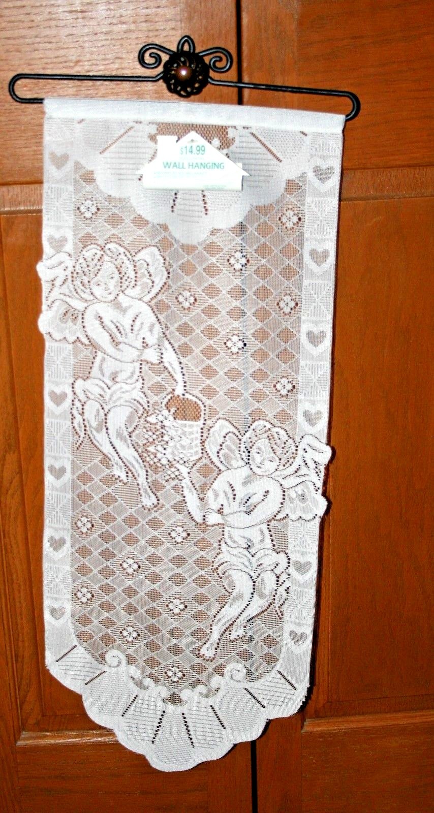 Decorative Lace Wall Banner Wall Hanging Victorian Cherubs Hearts Angels