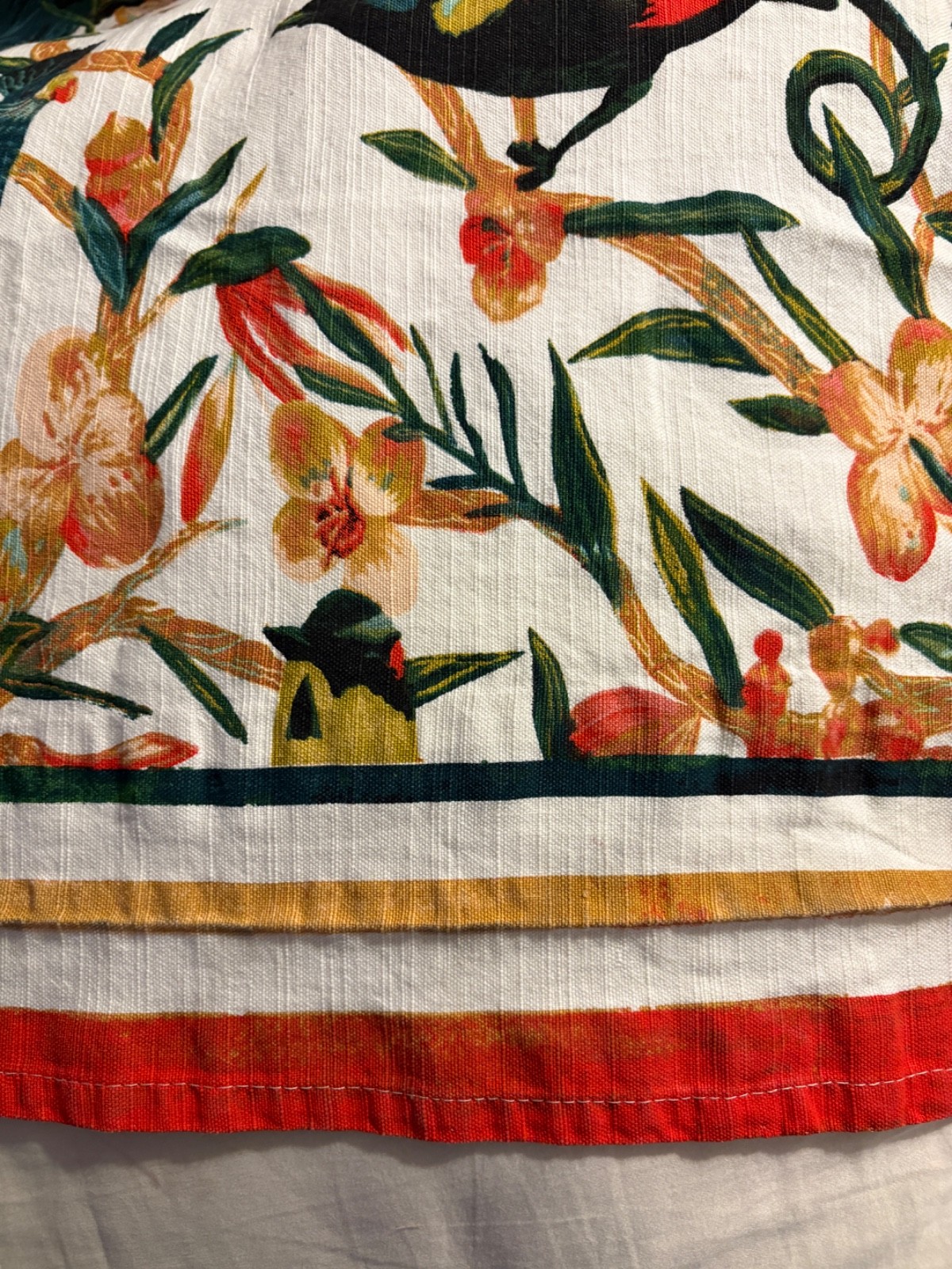 Target Opal House Floral Tropical Birds Cotton Shower Curtain 68″x 72″