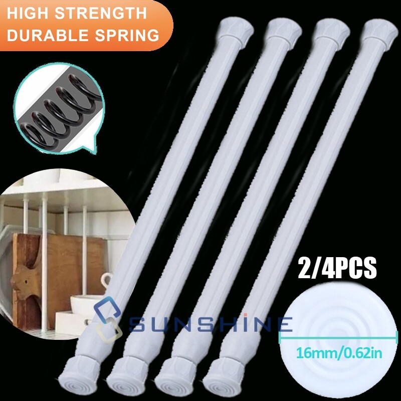23-45in Tension Curtain Rod Spring Load Adjustable Curtain Pole Heavy-Duty Steel