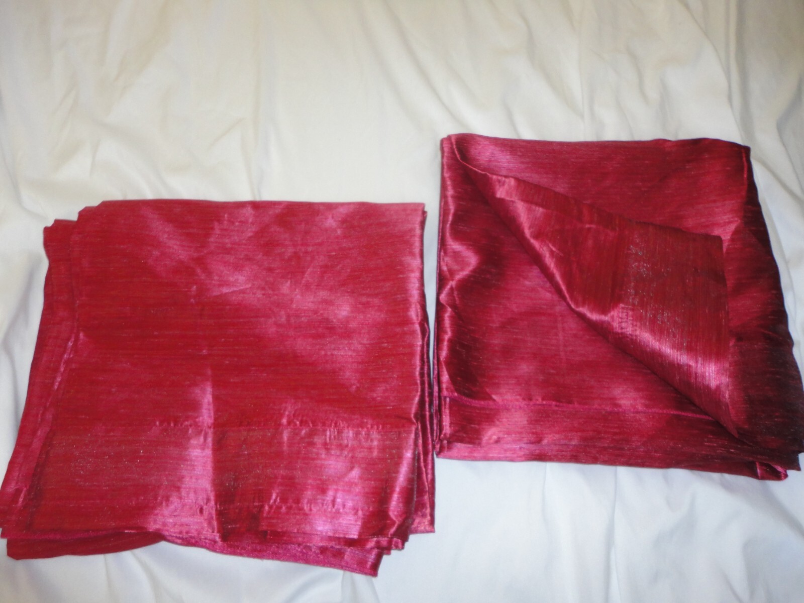 IKEA FELICIA SHINY metallic MAGENTA (2) UNLINED DRAPERY PANELS 56X104 100% POLY