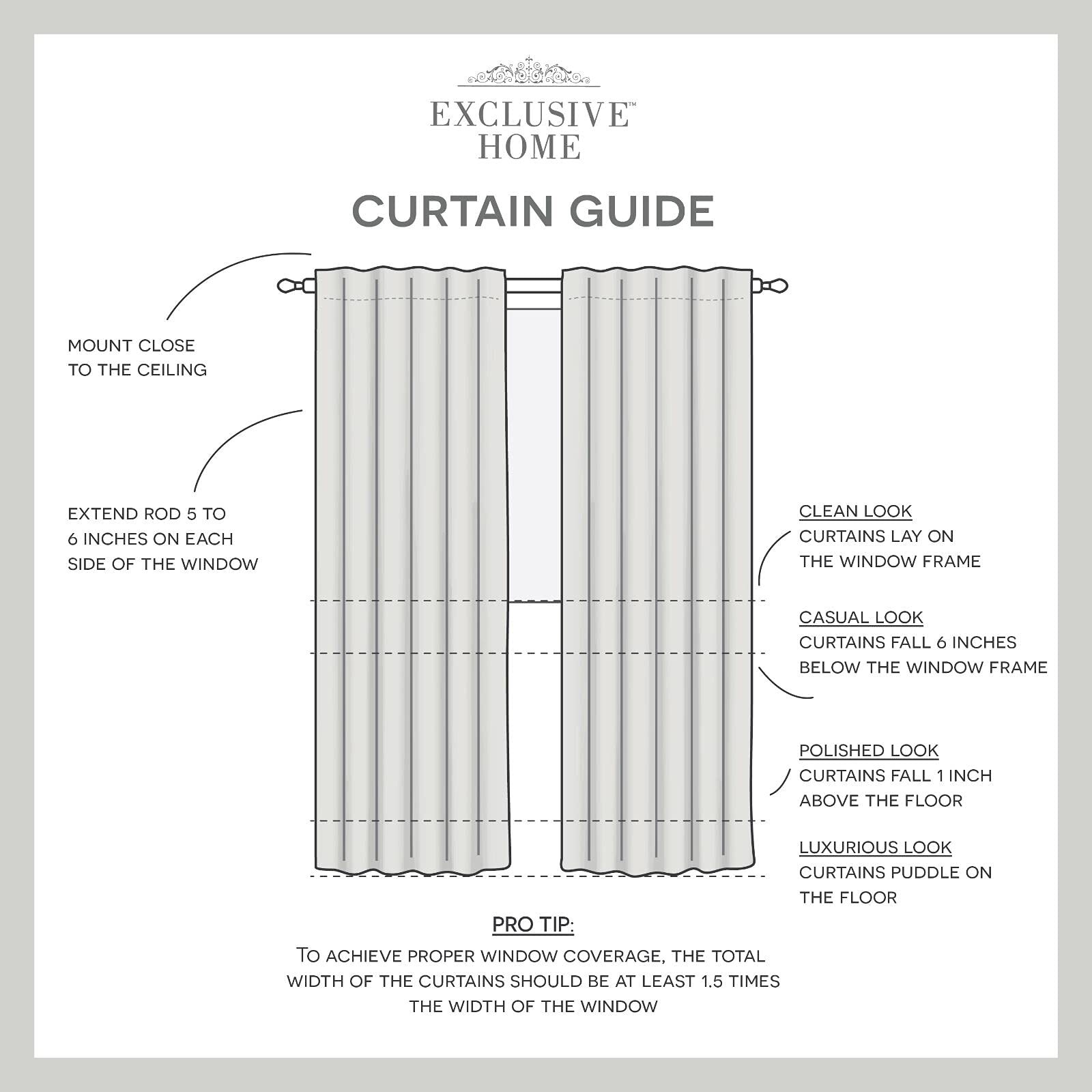 Exclusive Home Crescendo Lined Room Darkening Blackout Hidden Tab Top Curtain