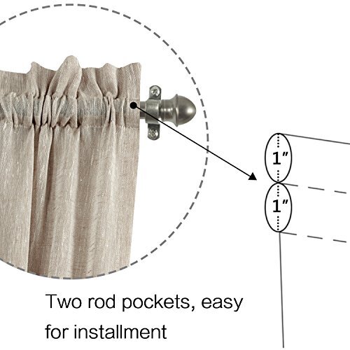 Side Light Door Curtains 72 inch Length Privacy Linen 52″W x 72″L Taupe