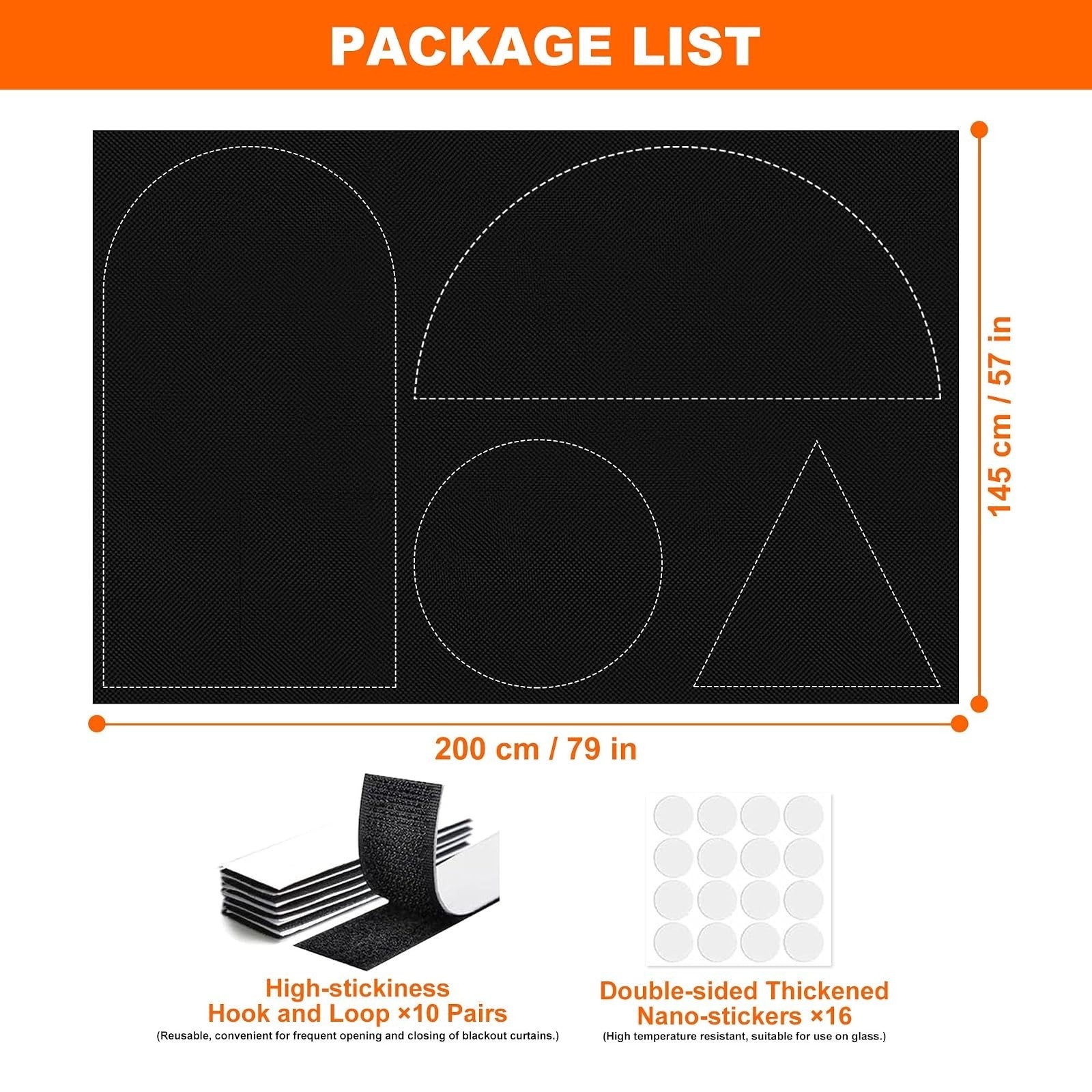 Blackout Curtains Portable Window Blinds Adhesive Thermal Shades 79×57
