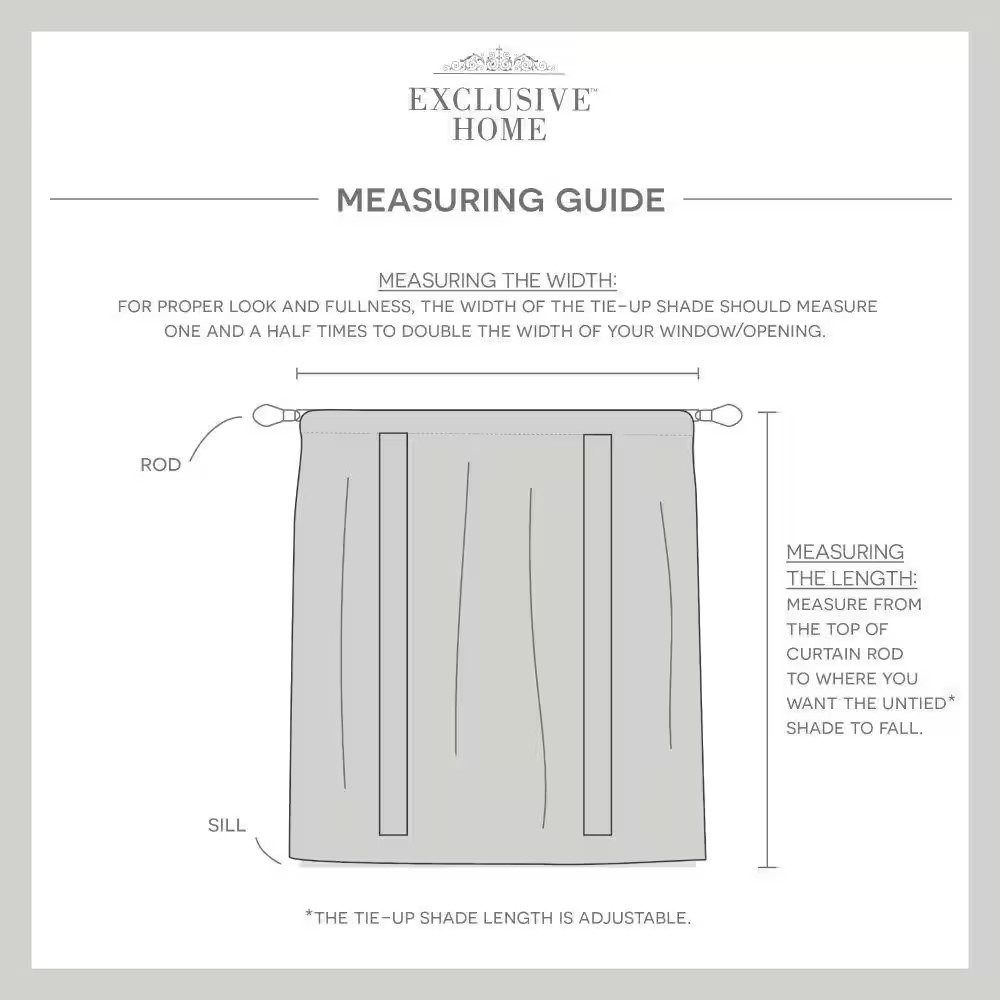 Loha Natural Solid Light Filtering 3″ Rod Pocket Tie up Shade, 54 In. W X 63 In.