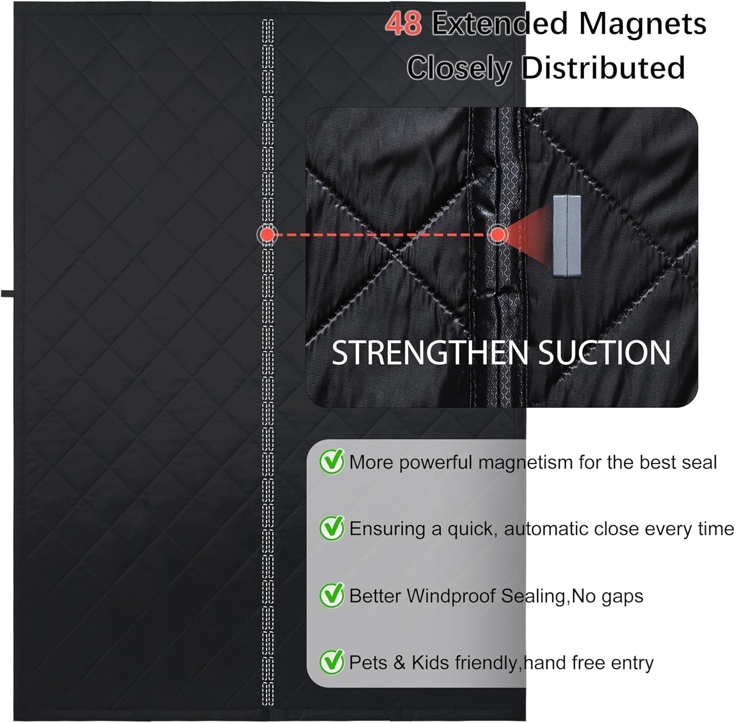 Thickened Wide Magnetic Thermal Insulated Door Curtain