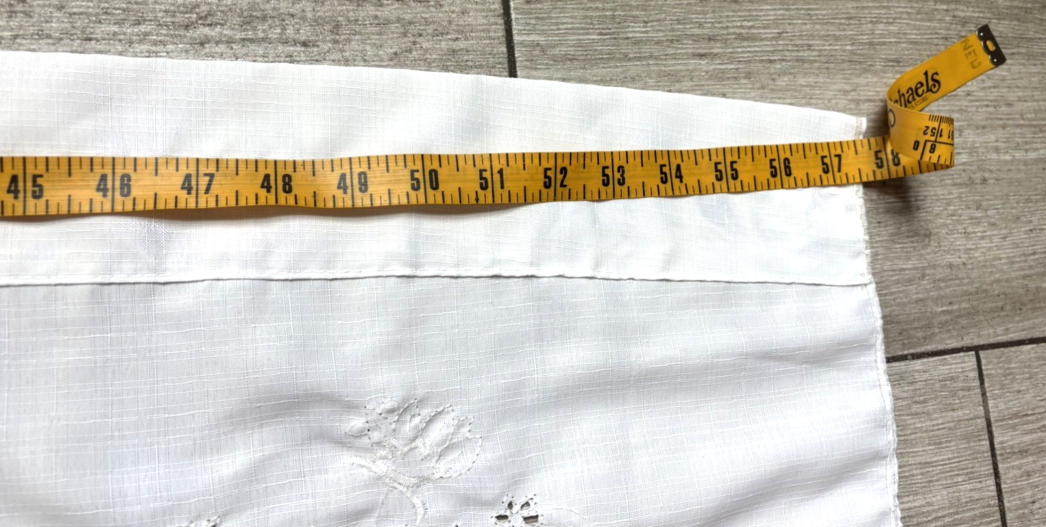 Battenburg Embroidered Cut Out Lace Curtain Valance Rod Pocket White 57” X 14”