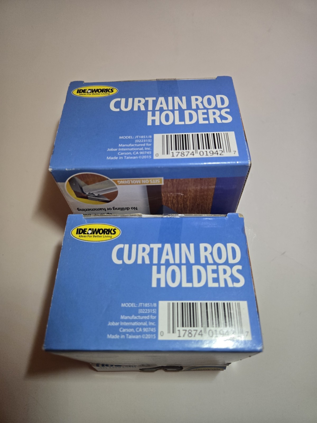 IdeaWorks Instant UP Curtain Rod Holders –Lot Of 2 New Opened Boxes JT1851/8
