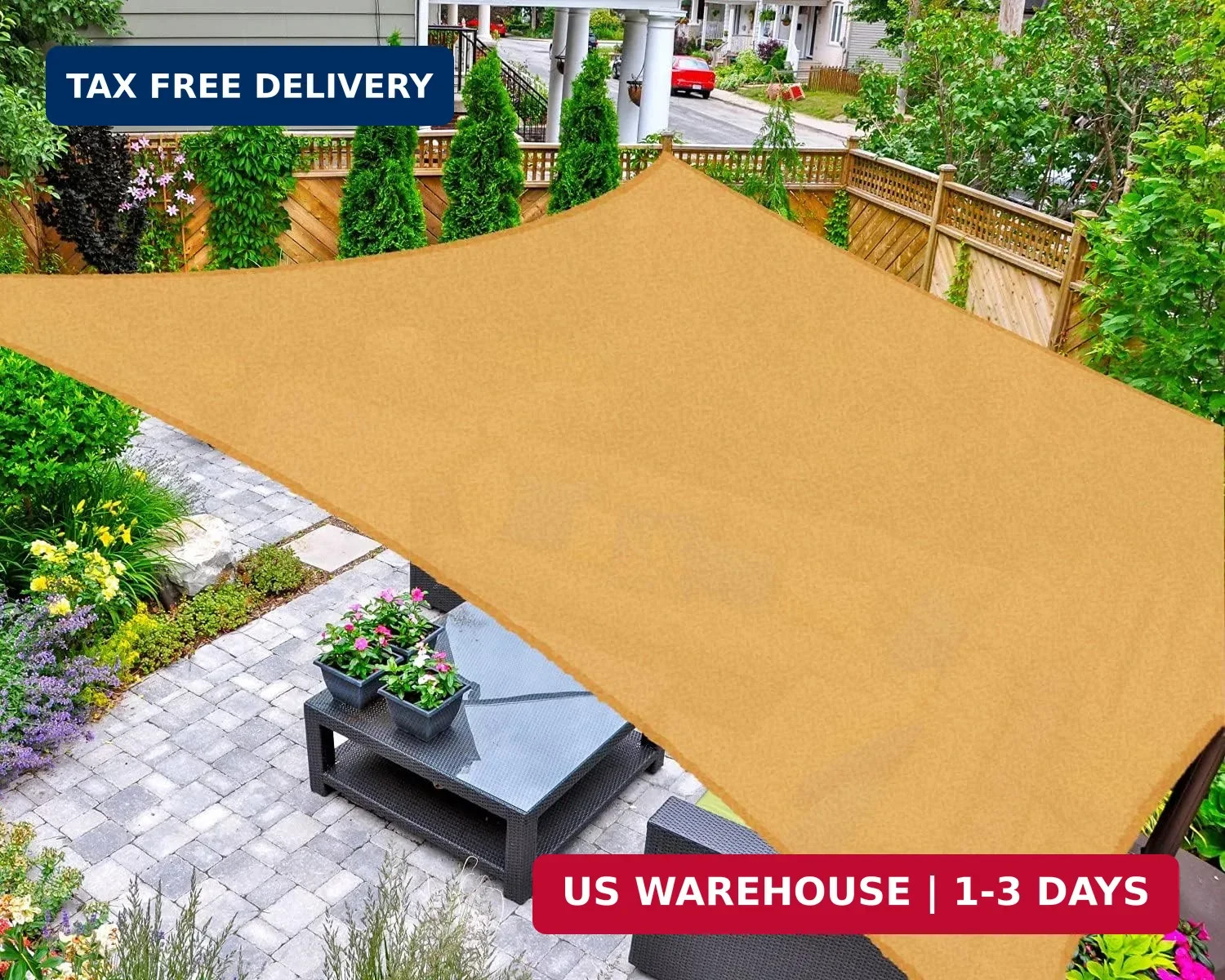 Asteroutdoor Sun Shade Sail Rectangle 10′ x 13′ UV Block Canopy for Patio Backya