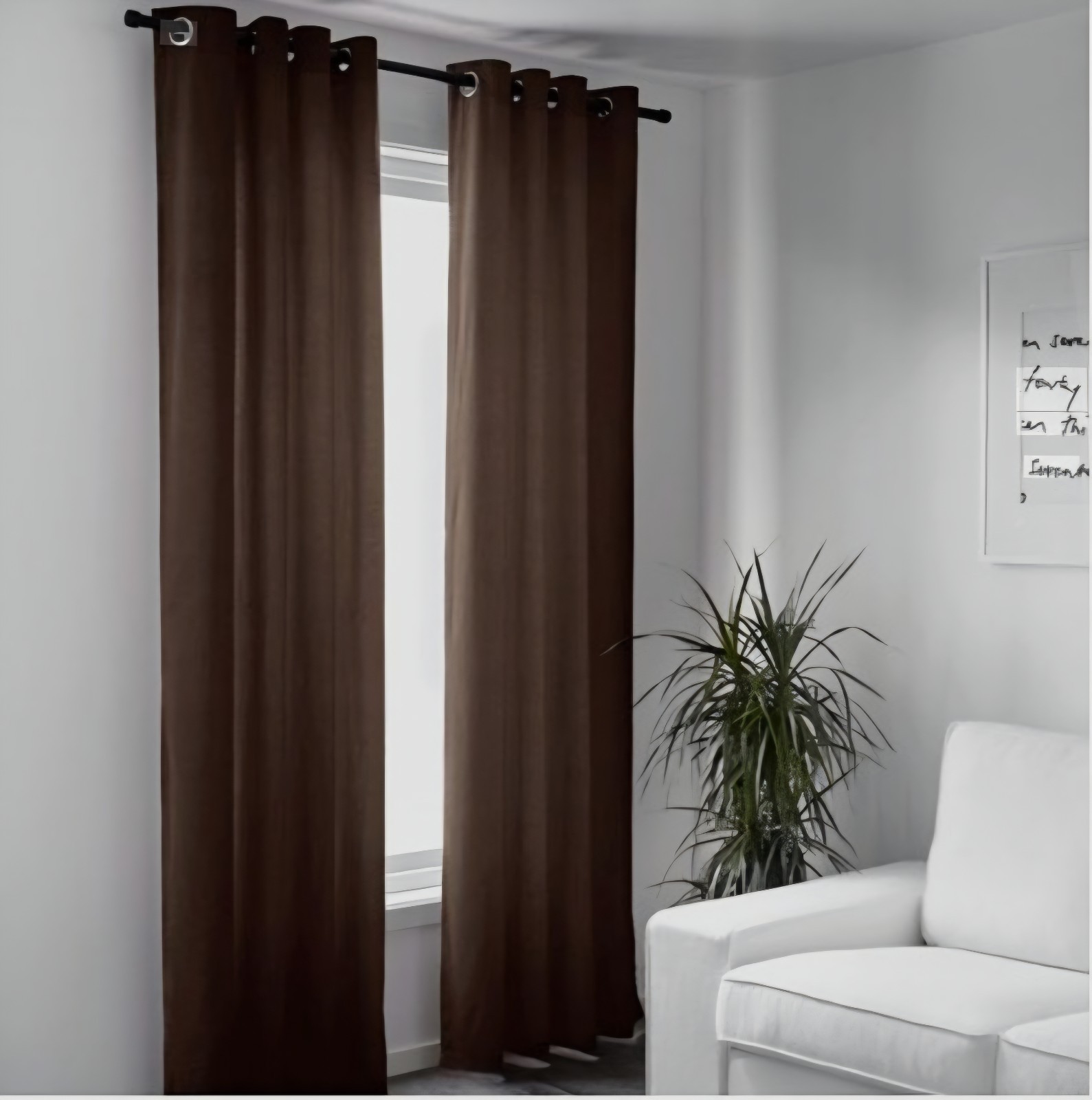 Ikea SANELA Dark Brown Velvet 55×98 Room Darkening Curtain Panels 501.647.96