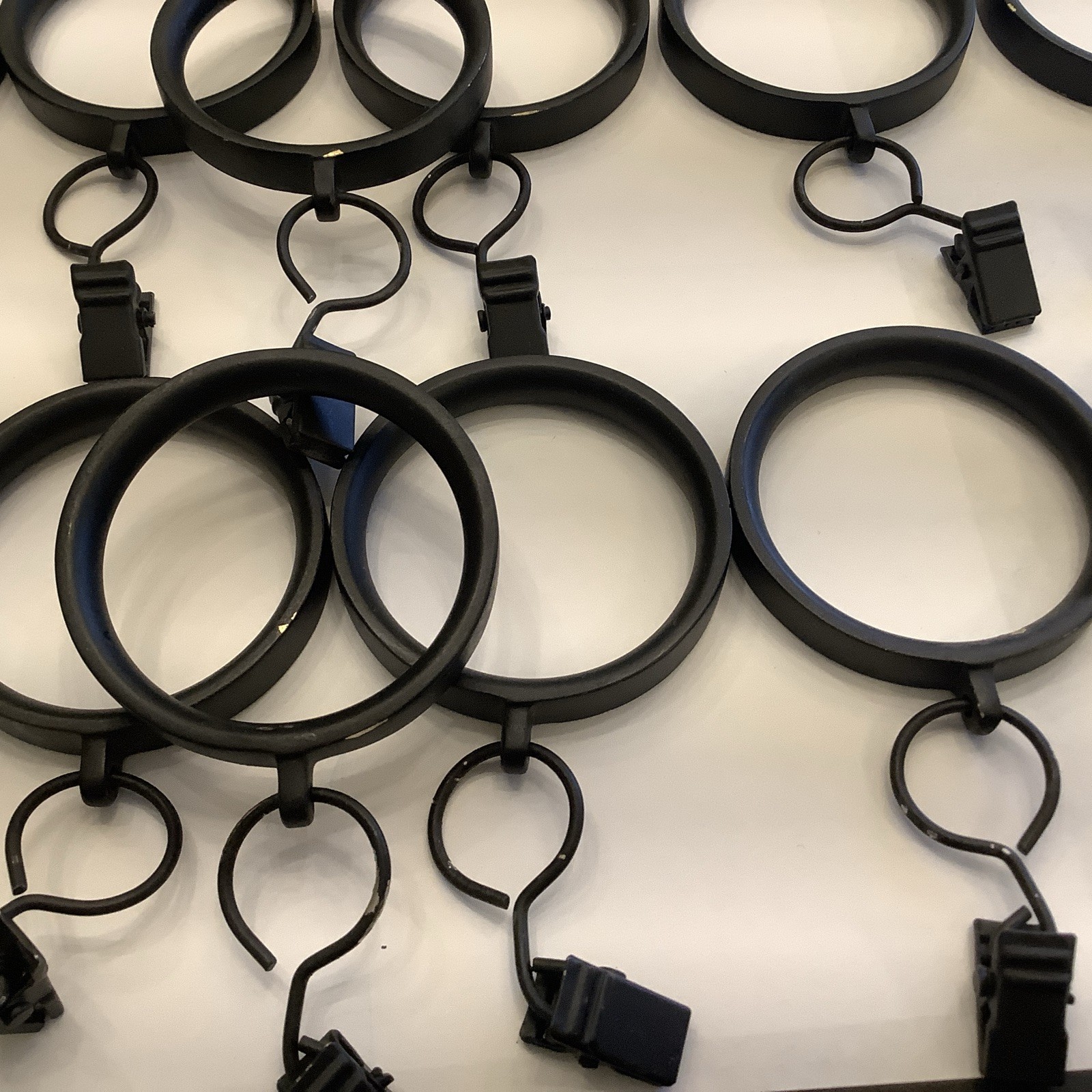 Restoration Hardware Easton Solid Brass Clip Drapery Rings (Set of 14) Large