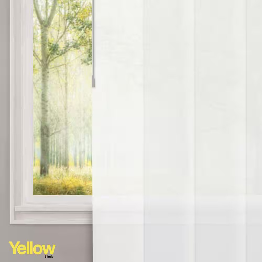 Cut-To-Size Sunset White Light Filtering Adjustable Sliding Panel Track Blind W/