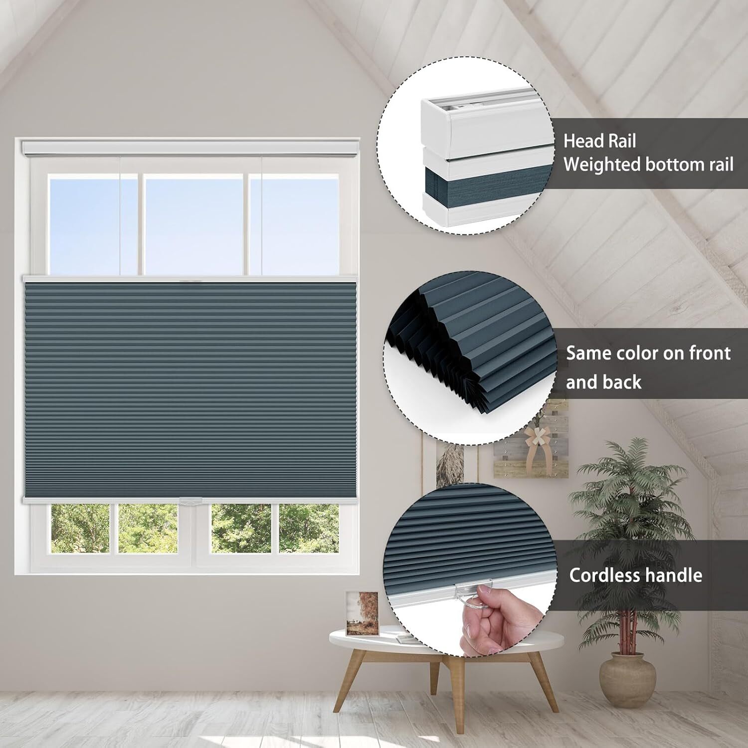 Changshade CUSTOM Window Blinds Top Down Bottom Up Cellular Blinds-Blackout