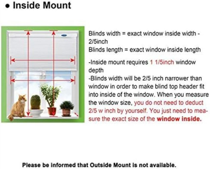 35.5″ W x 72″ H Cordless Light Filtering Cellular Shade, Easy Install, White