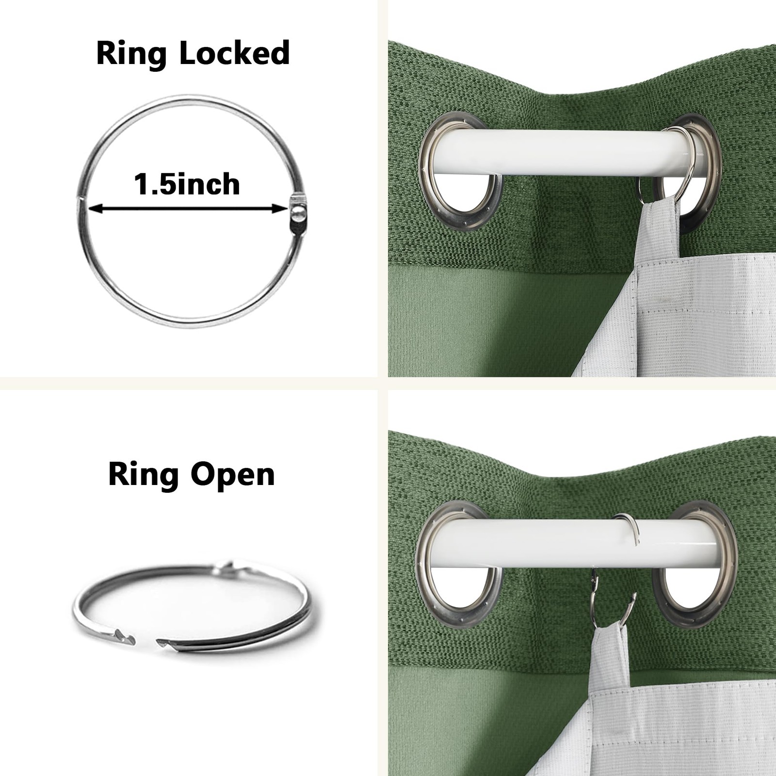 2 Panels 100% Blackout Curtain Liners for Behind Curtains, Darkening Thermal Ins