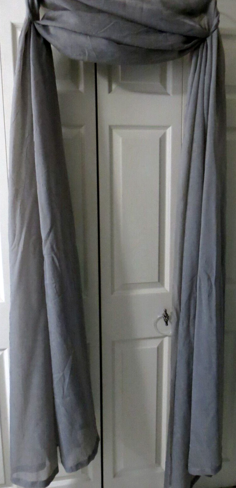 J C Penney Home Gray Sheer Crushed Voile Long Window Scarf 52″ X 216″