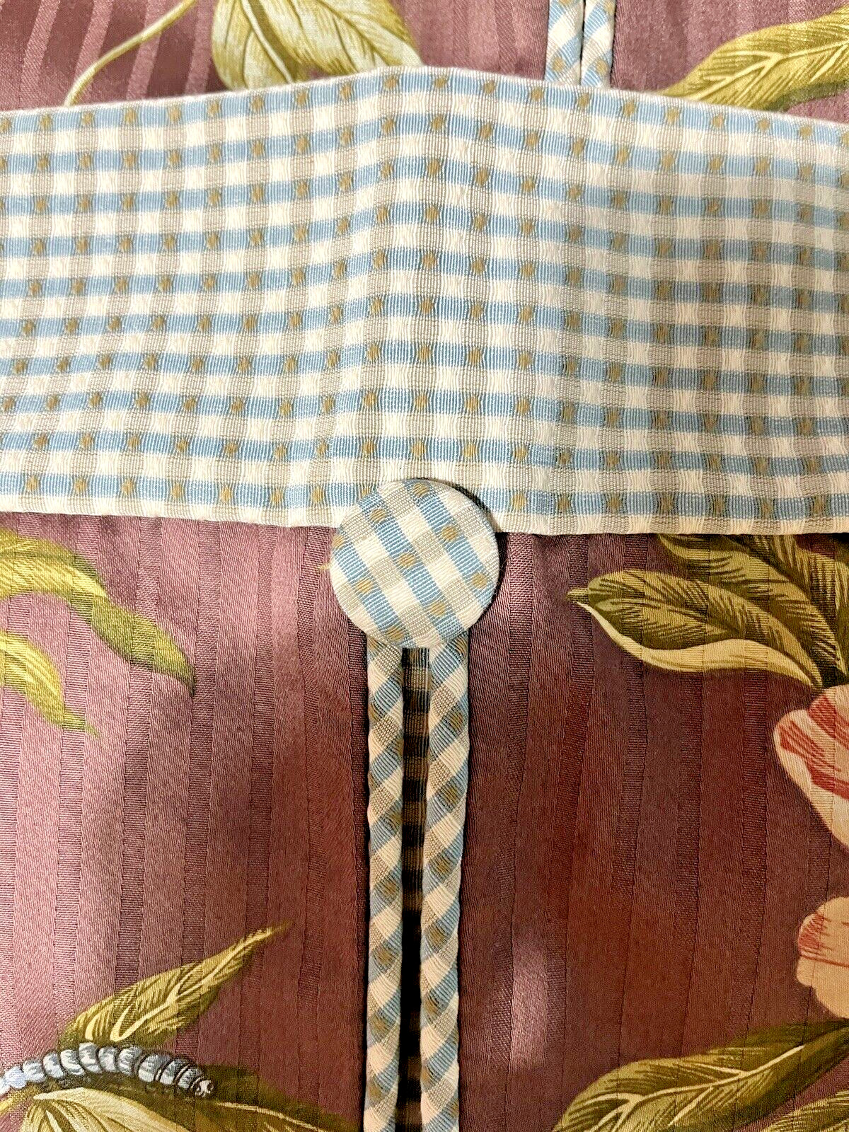 Window Valences Set (3) 41”x 14”ea Floral And Check Design Country Traditional