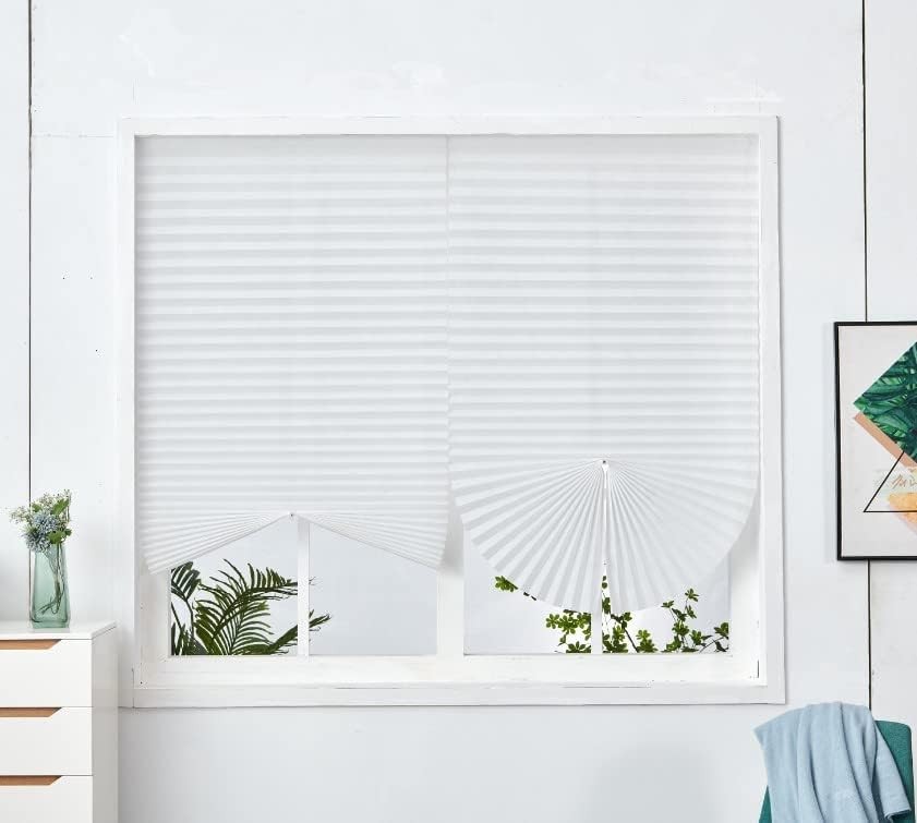 2-Piece Temporary Curtain Set Cordless Self-Adhesive Blinds