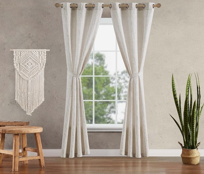Jessica Simpson Tallulah Heathered Texture Ultimate Blackout Curtains 38″ x 96″
