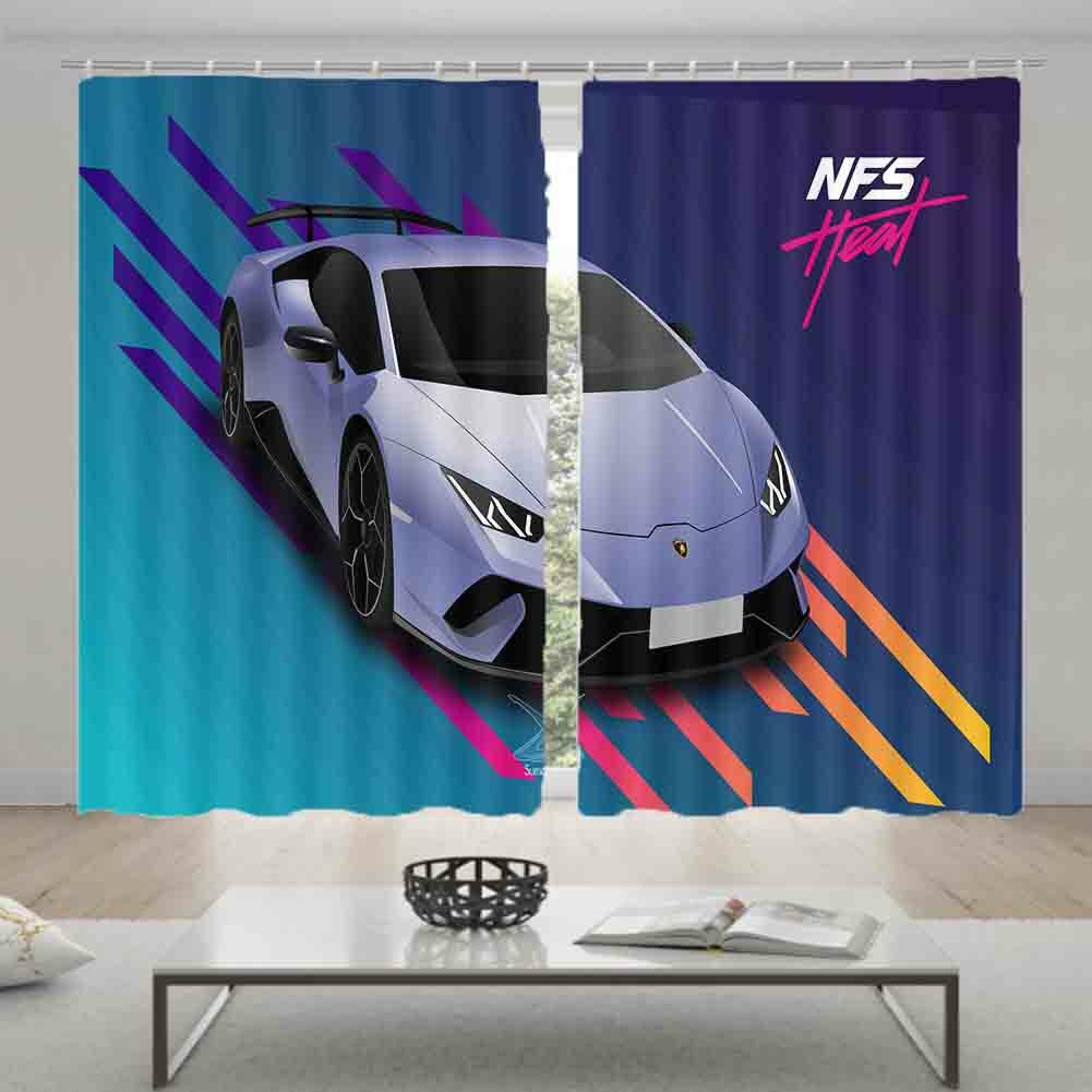 Illusion Case Car Sky 3D Curtain Blockout Photo Printing Curtains Drape Fabric