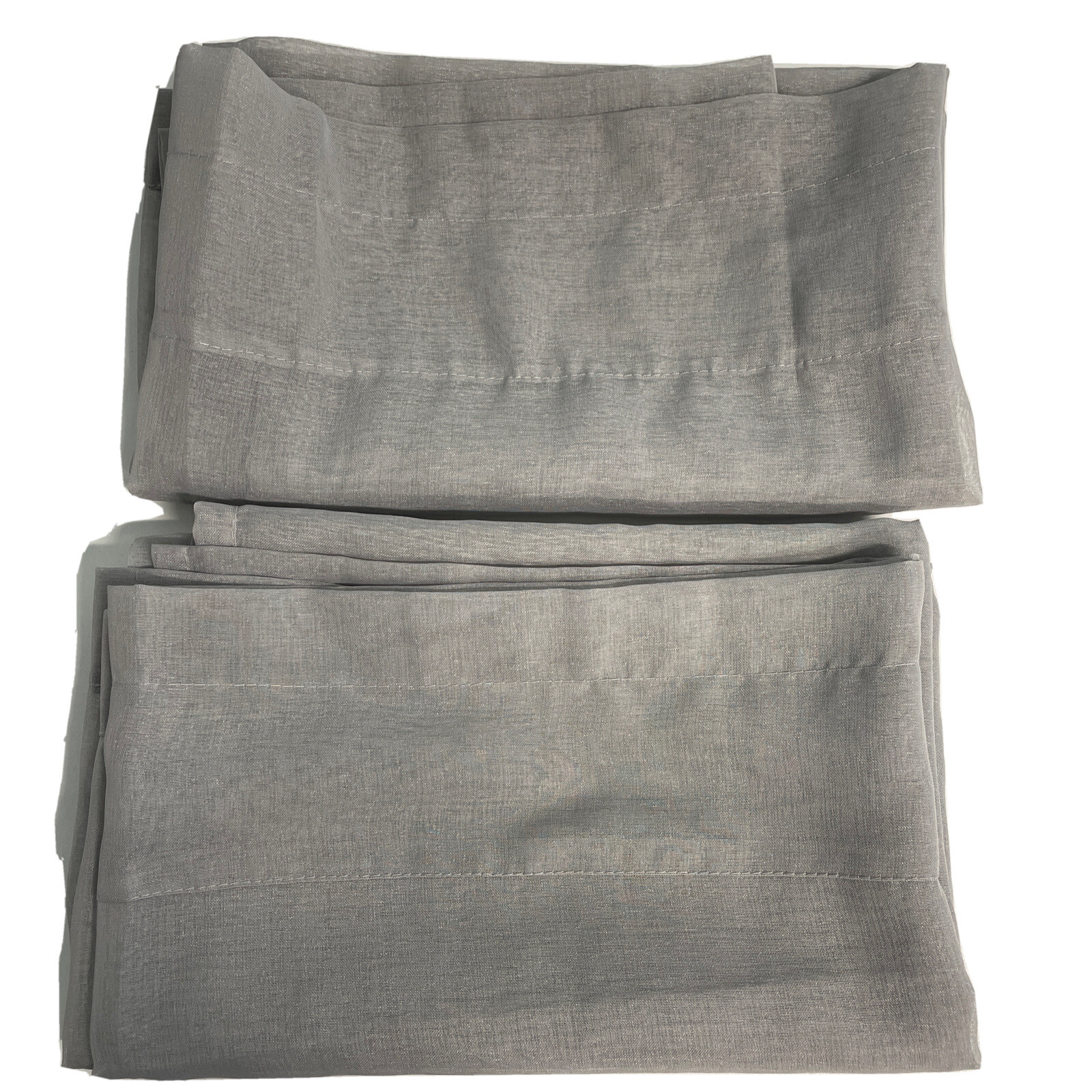 Gray Sheer Curtains 2-PANELS New/Open box Polyester Rod Pocket 52×64