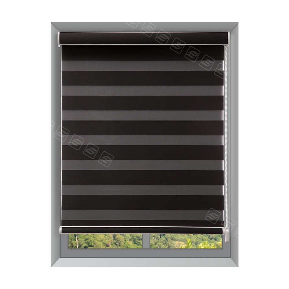CUSTOMcut Horizontal Window Shade Blind Zebra Dual Roller Blinds Day and Night