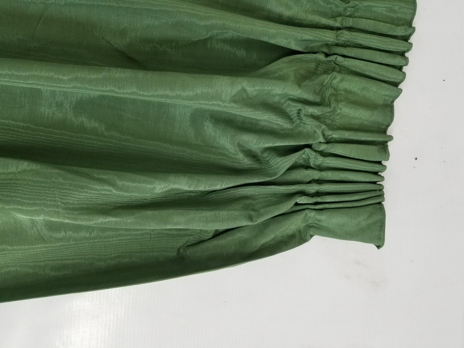 Vintage Green Moiré Pattern Lined Curtain Panel 136×68 inches