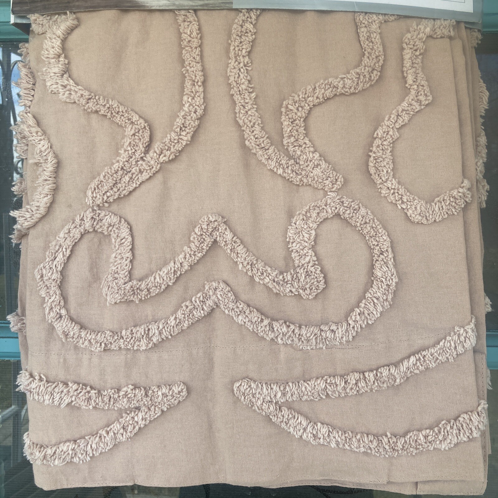 Rachel Ashwell DUSTY ROSE CHENILLE RAISED TEXTURED Back Tab panels 40 X 84 NEW
