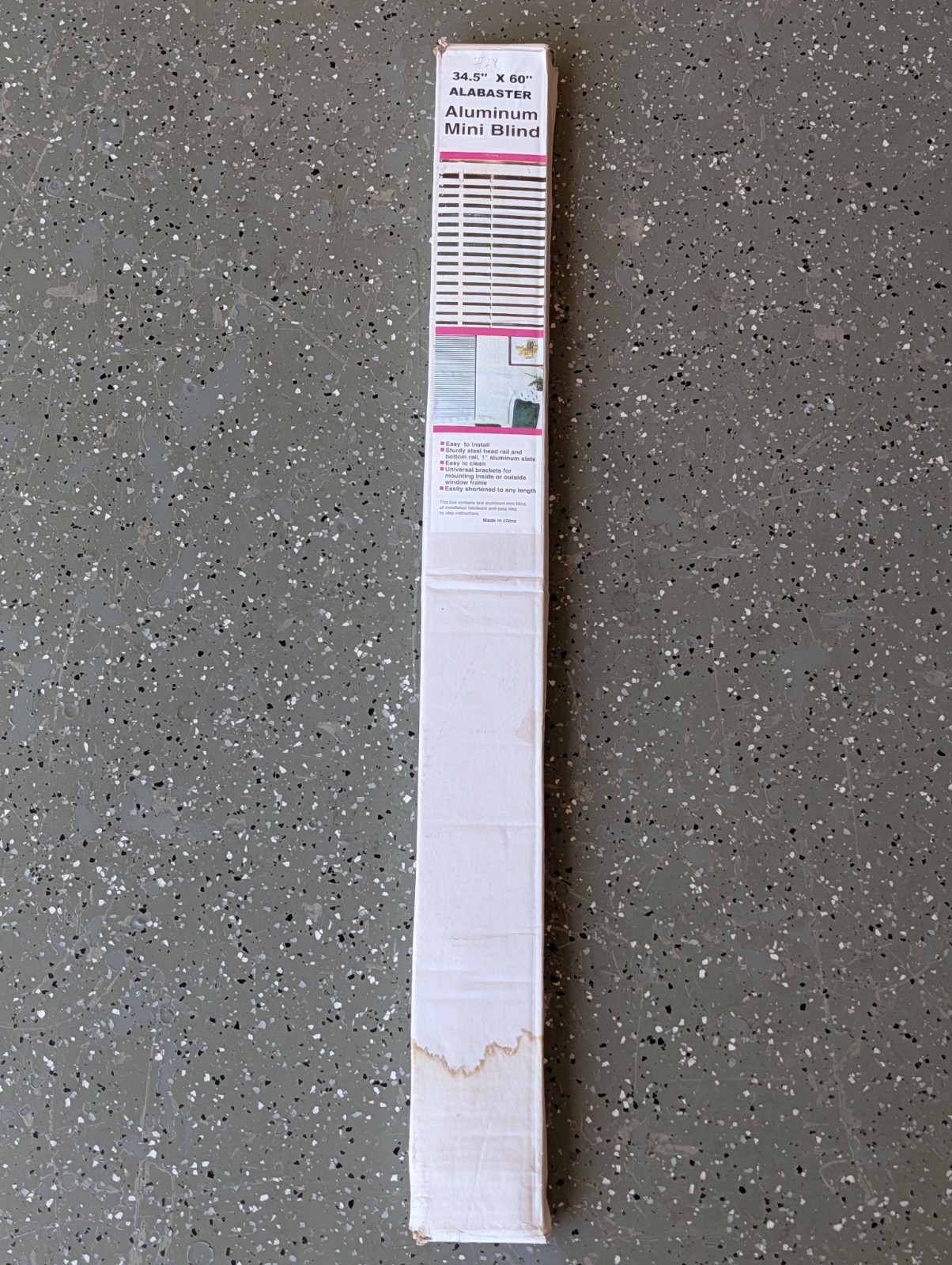 Vinyl / Metal Corded Mini Blinds 22” x 72” Alabaster White 1” Slats (NEW IN BOX)