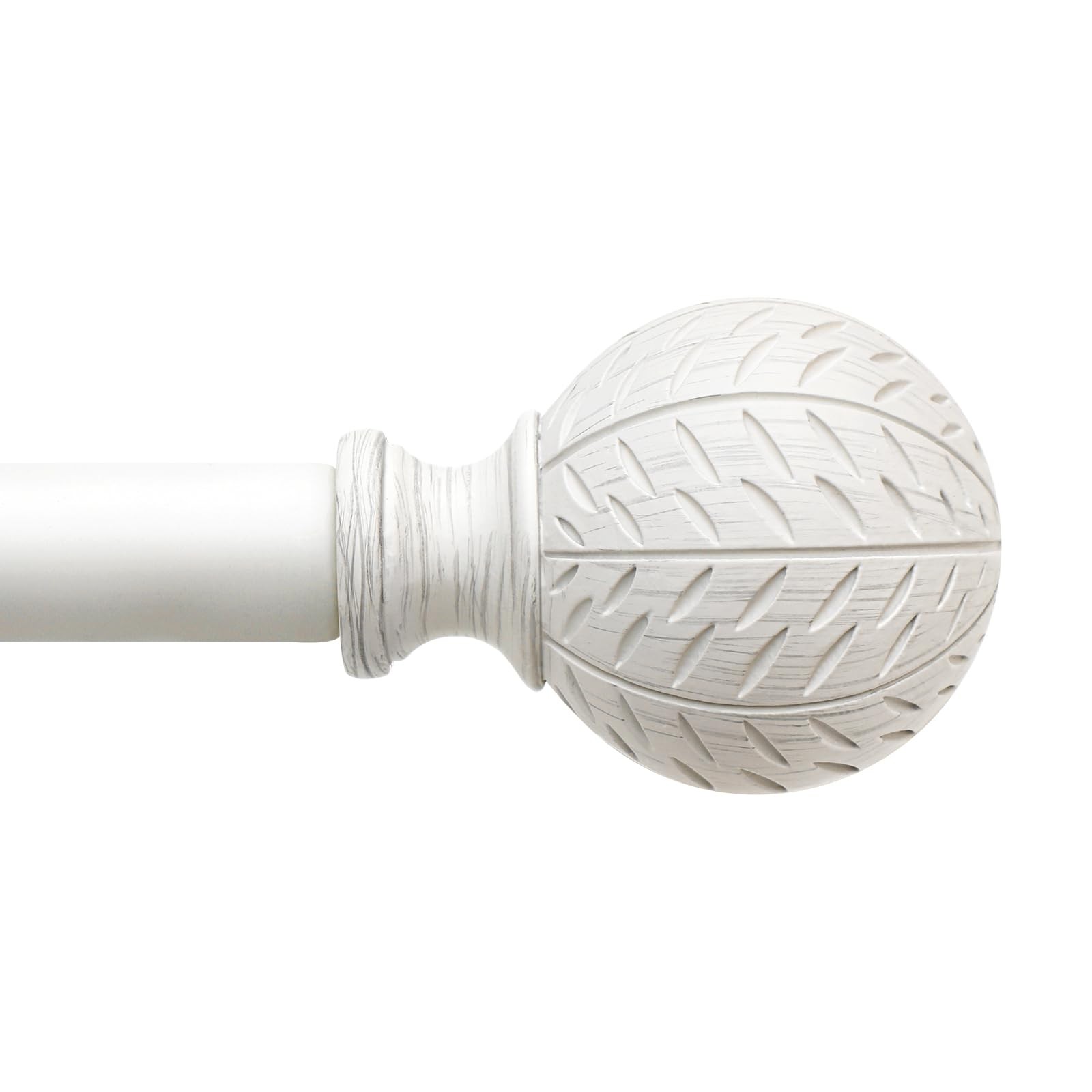 Adjustable Curtain Rod Heavy Duty Drapery Hardware Boho Style Leaf Finial