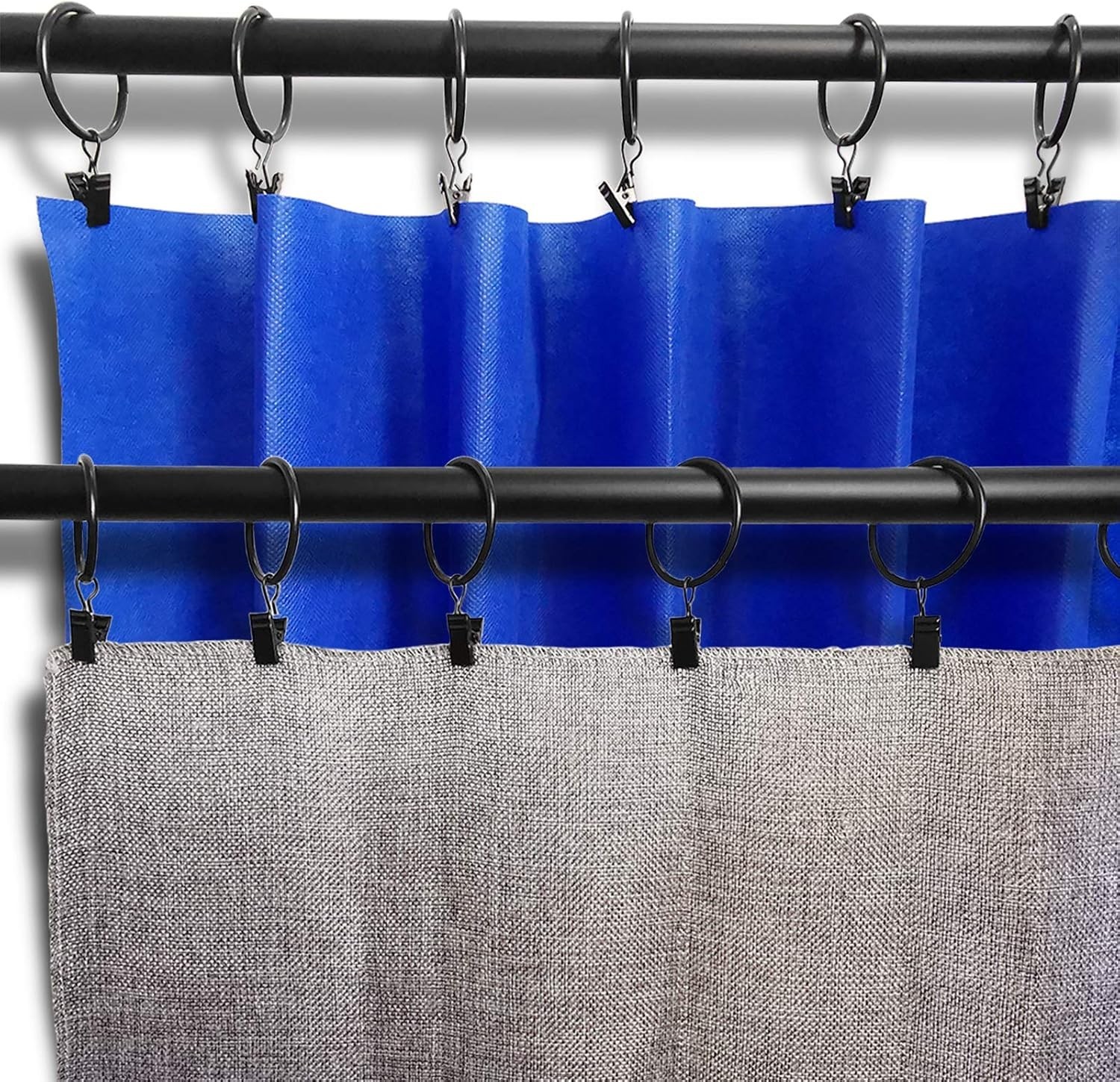Stylish 40 Count Curtain Rings & Clips – Metal, 1.5in I.D. for Elegant Interiors